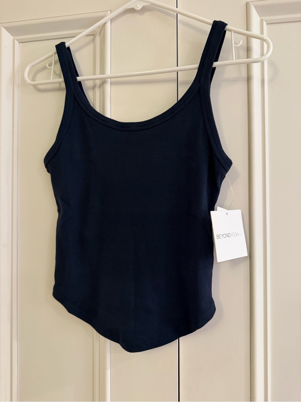Beyond Yoga Nocturnal Navy Ribbed Scoop Tank